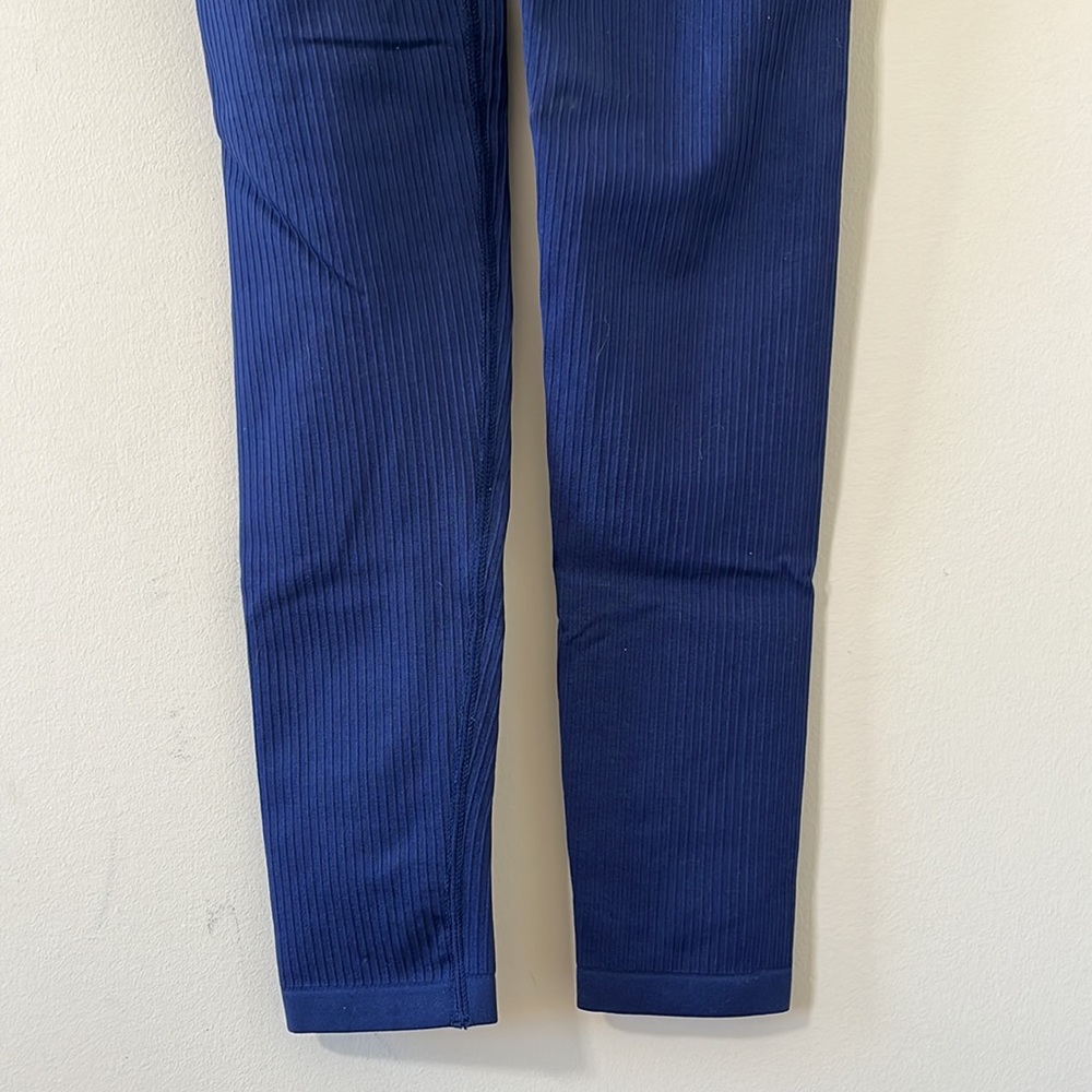 Balance Athletica Linear High Rise Ribbed Navy Full Length Leggings Size Medium - Picture 7 of 8